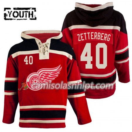 Camisola Detroit Red Wings Henrik Zetterberg 40 Vermelho Sawyer Hoodie - Criança